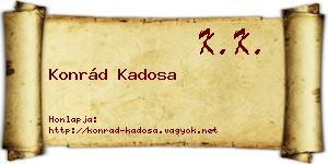 Konrád Kadosa névjegykártya